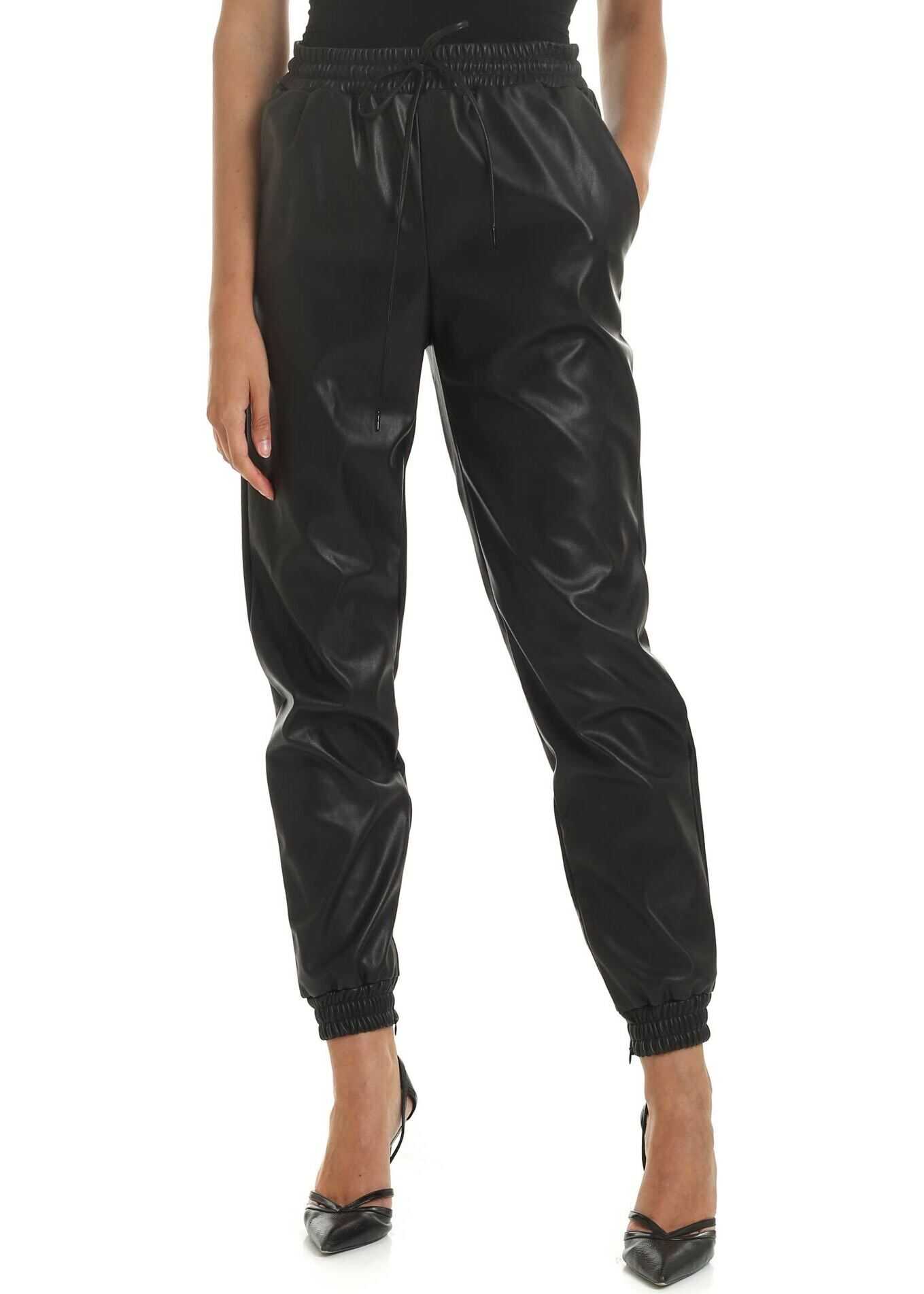 Michael Kors Eco-Leather Trousers In Black Black