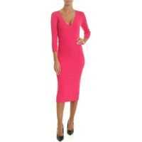 Rochii de zi Slim Fit Ribbed Dress In Fuchsia Femei