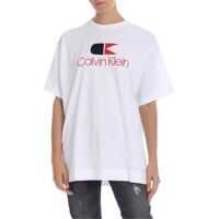 Tricouri Calvin Klein White T-Shirt With Contrast Vintage Logo