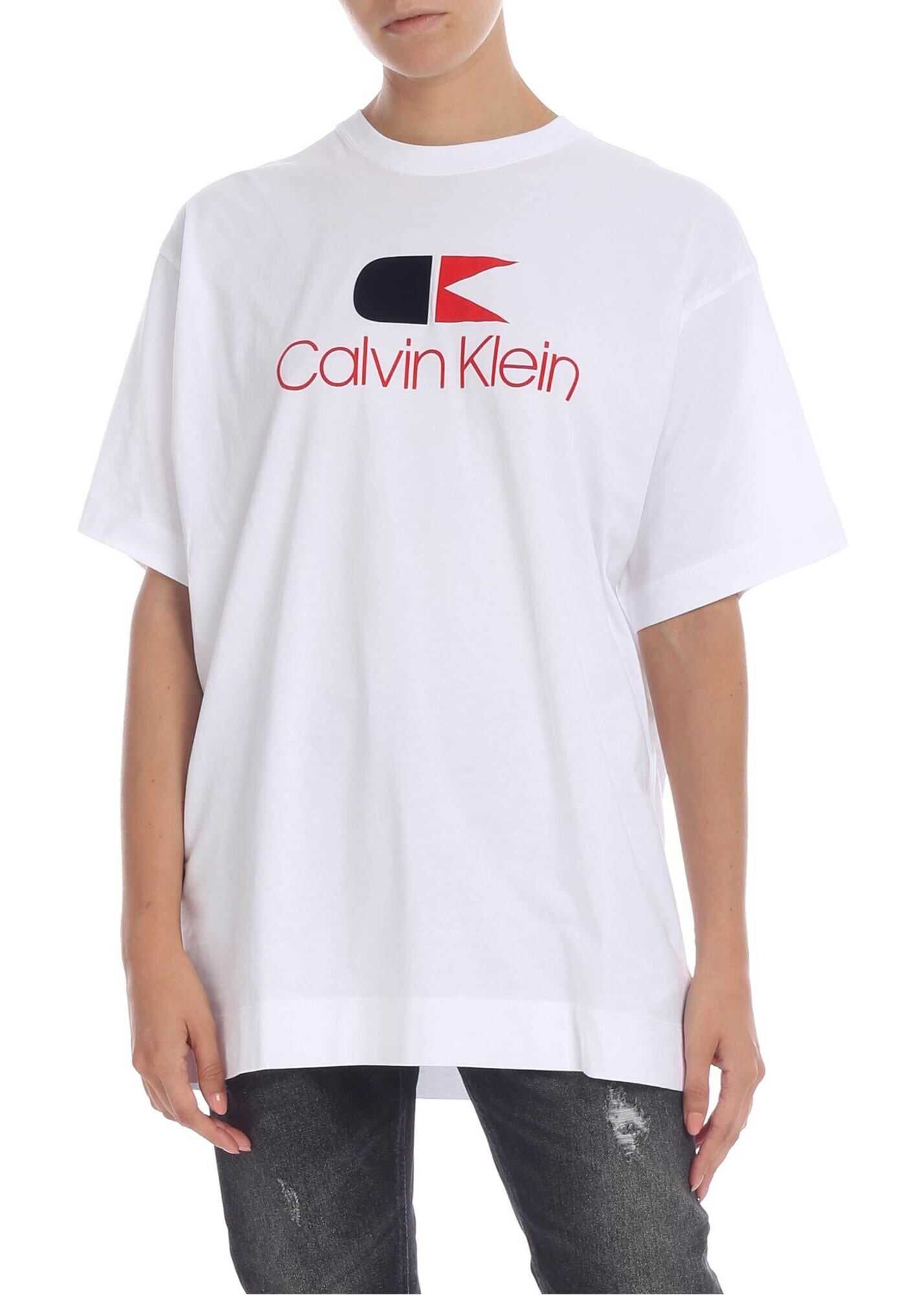 White T-Shirt With Contrast Vintage Logo