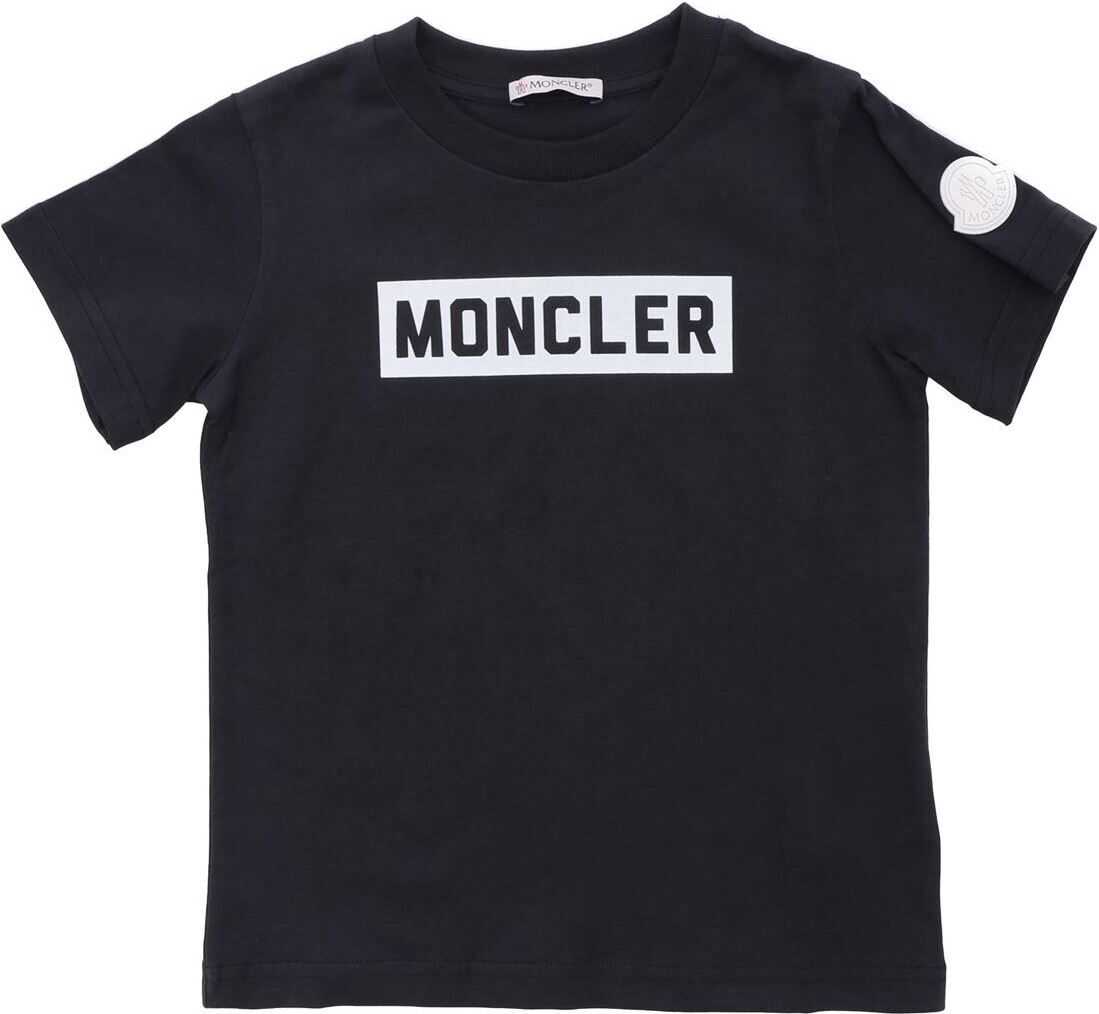 Moncler Kids Midnight Blue T-Shirt With Moncler Print Blue