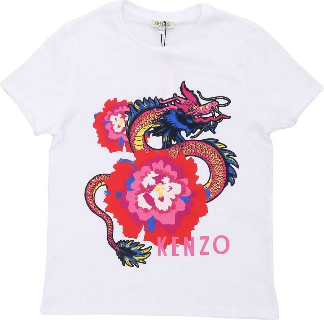 Kenzo White Japanese Flower T-Shirt White