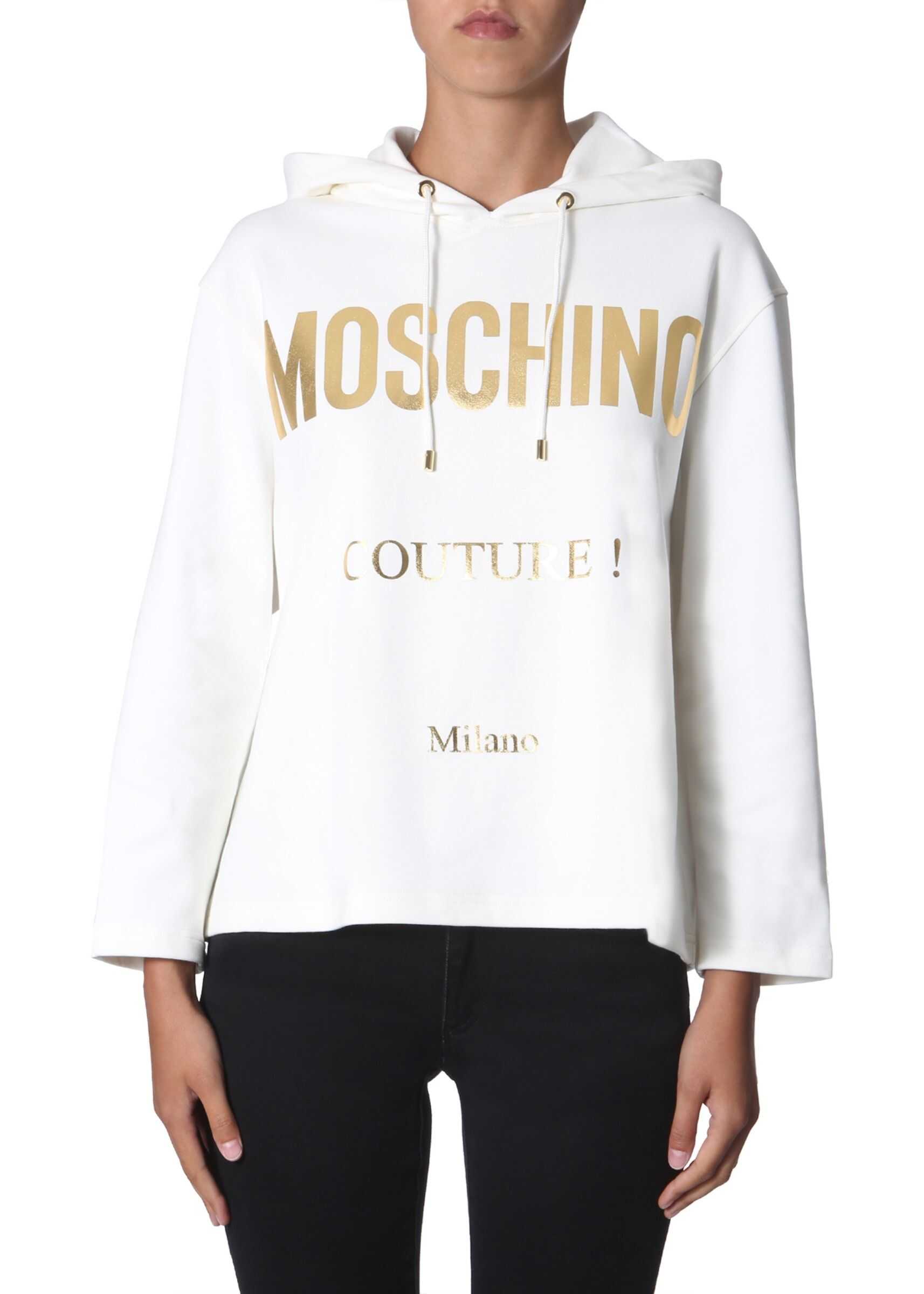 Bluza Moschino Hooded Sweatshirt WHITE