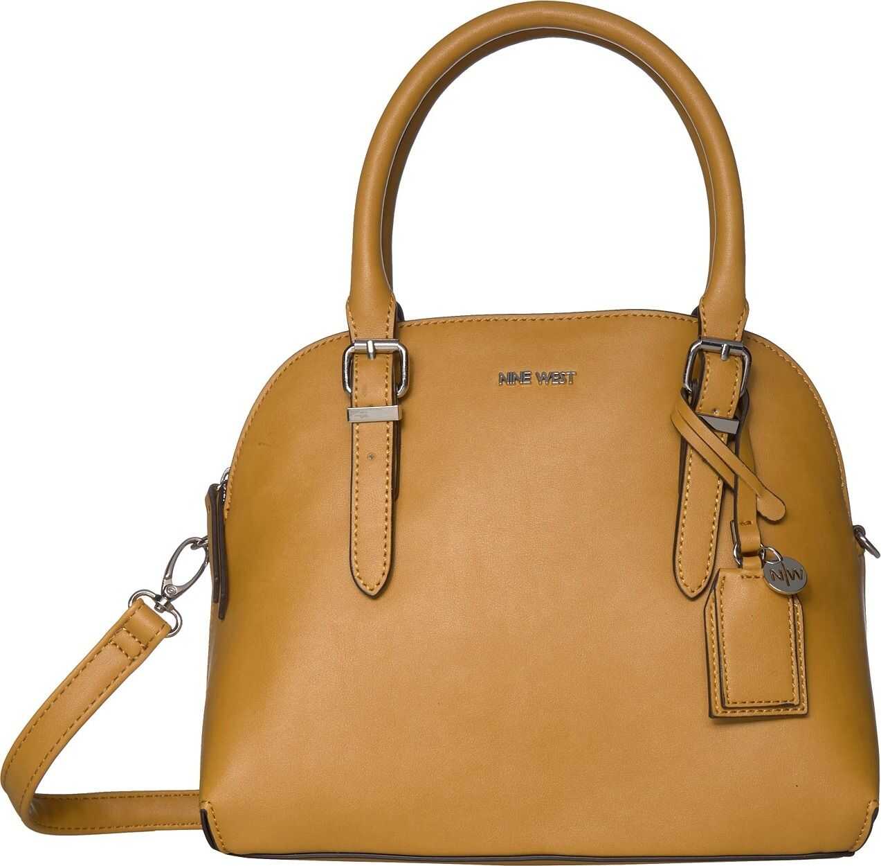 Nine West Carrigan Dome Satchel Butter