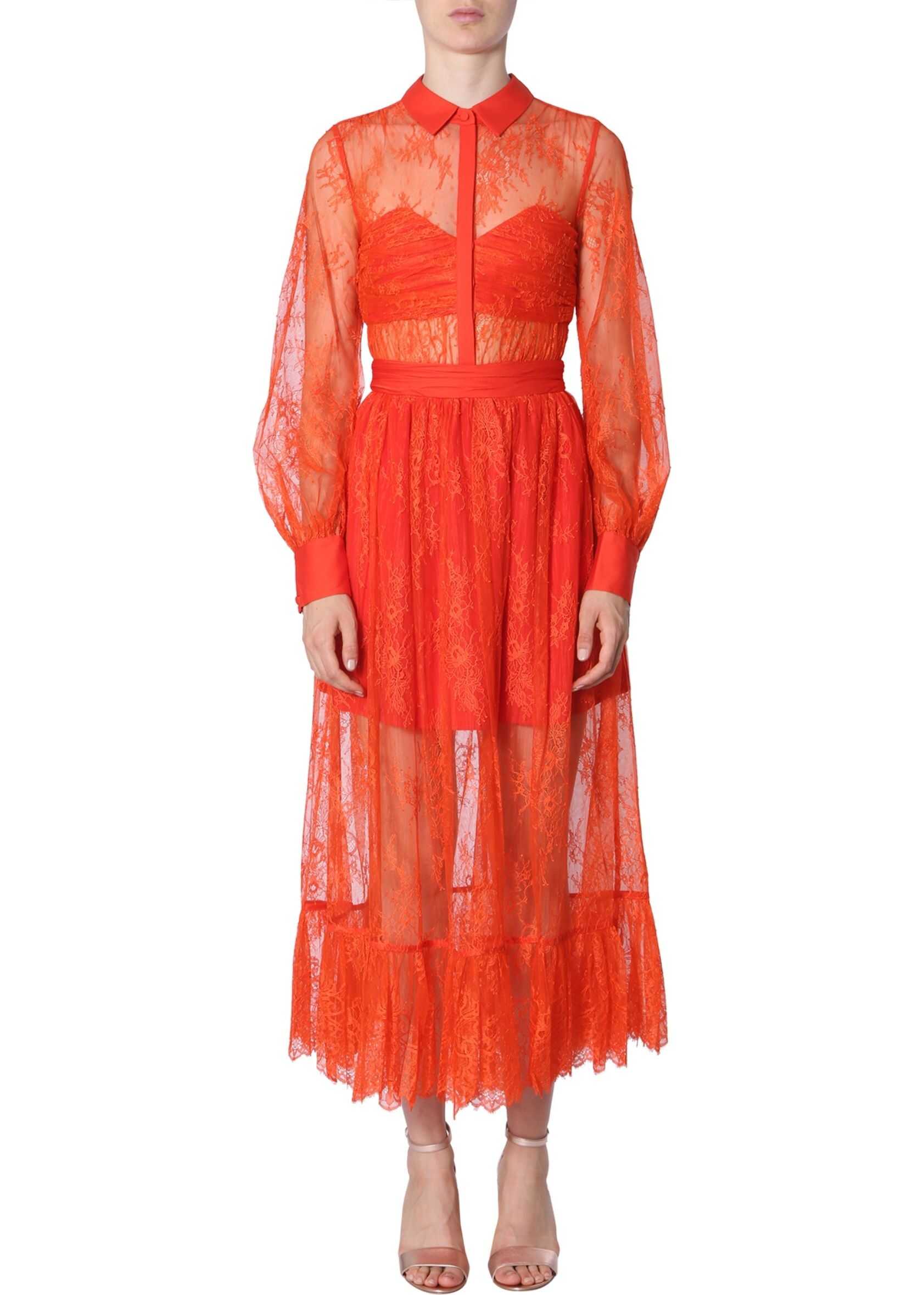 Self-Portrait Lace Dress RED