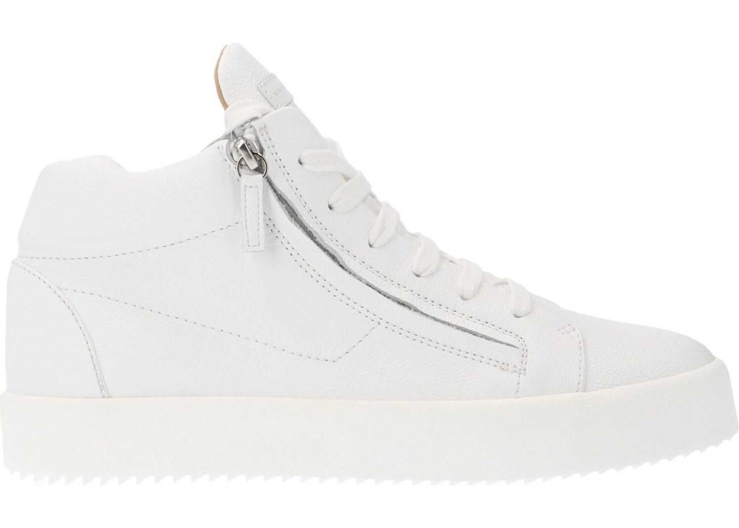 Giuseppe Zanotti Leather Hi Top Sneakers WHITE