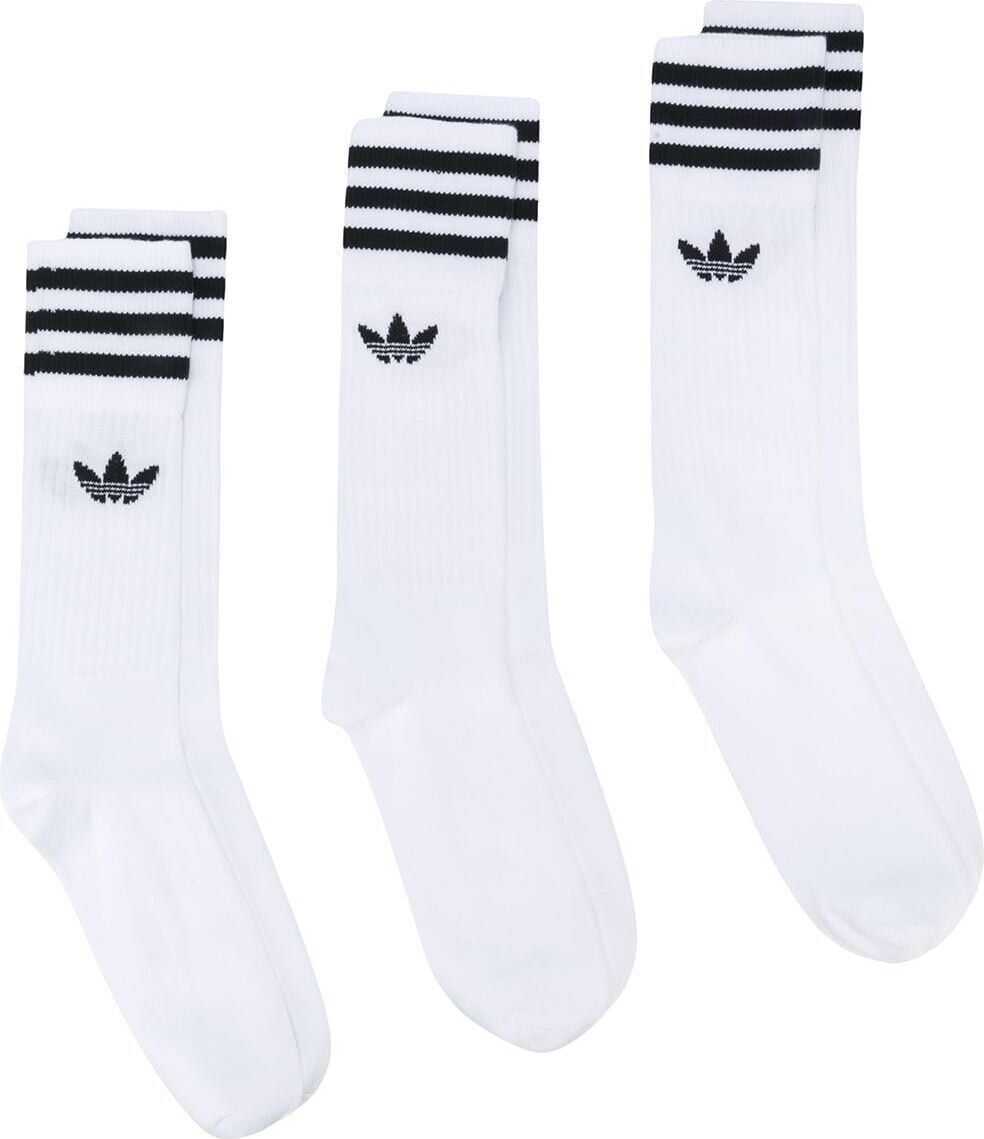 adidas Solid Crew Socks 3 Pack WHITE