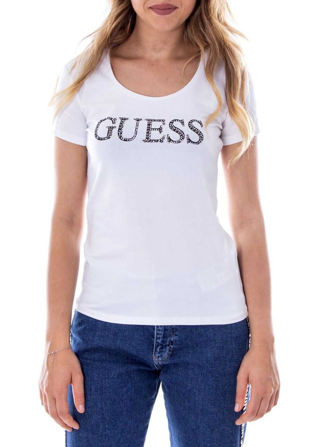 GUESS Cotton T-Shirt WHITE