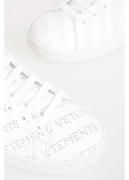 Sneakers Vetements Leather Sneakers With All-Over Perforated Logo White Femei (BM 6923240) 2