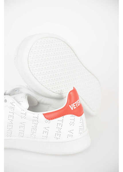 Sneakers Vetements Leather Sneakers With All-Over Perforated Logo White Femei (BM 6923240) 4