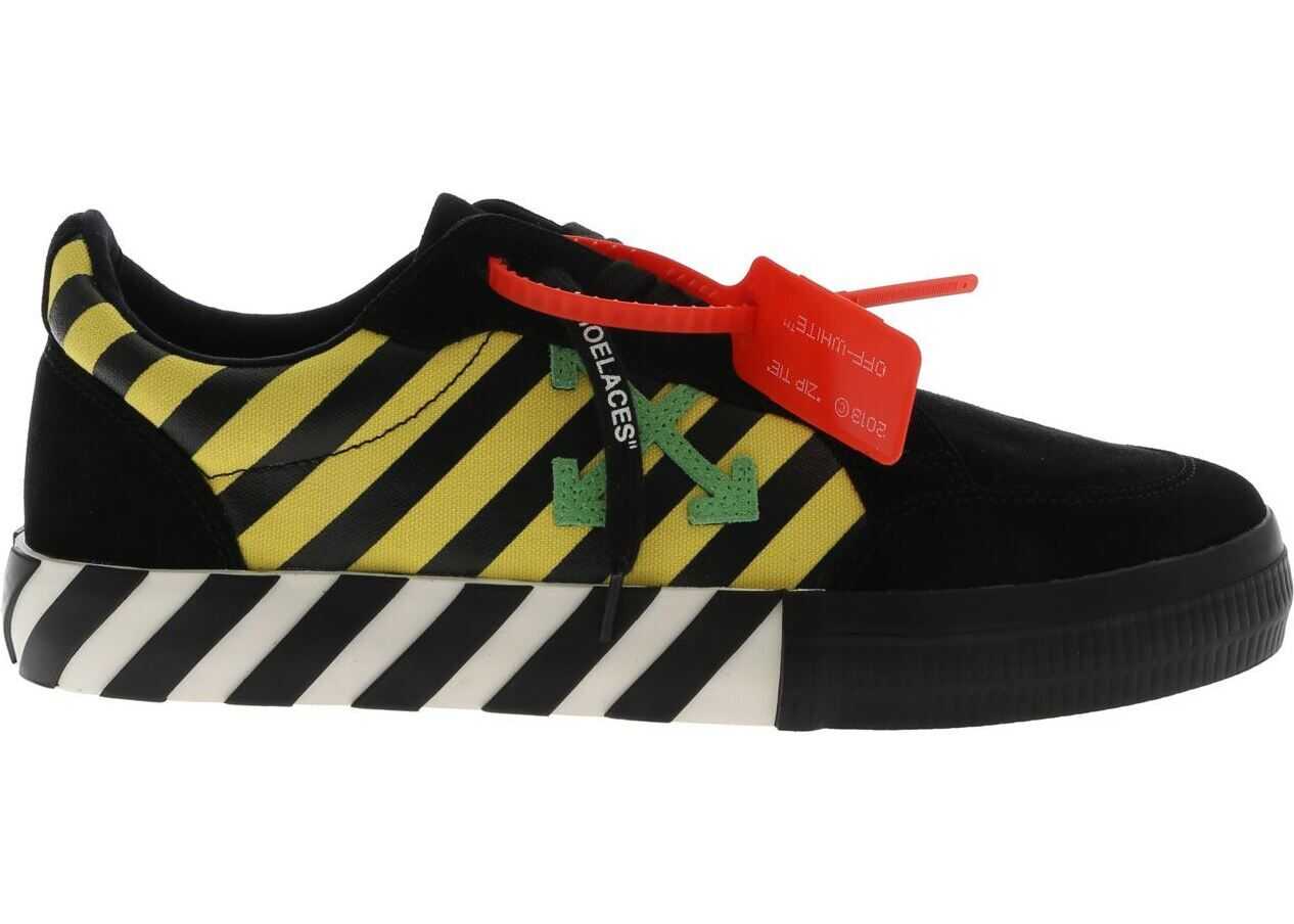 Off-White Low Vulcanized Sneakers In Black And Yellow Black