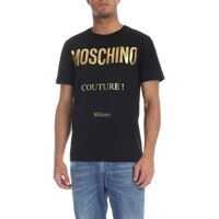 Tricouri Moschino Black T-Shirt Moschino Couture Logo In Gold