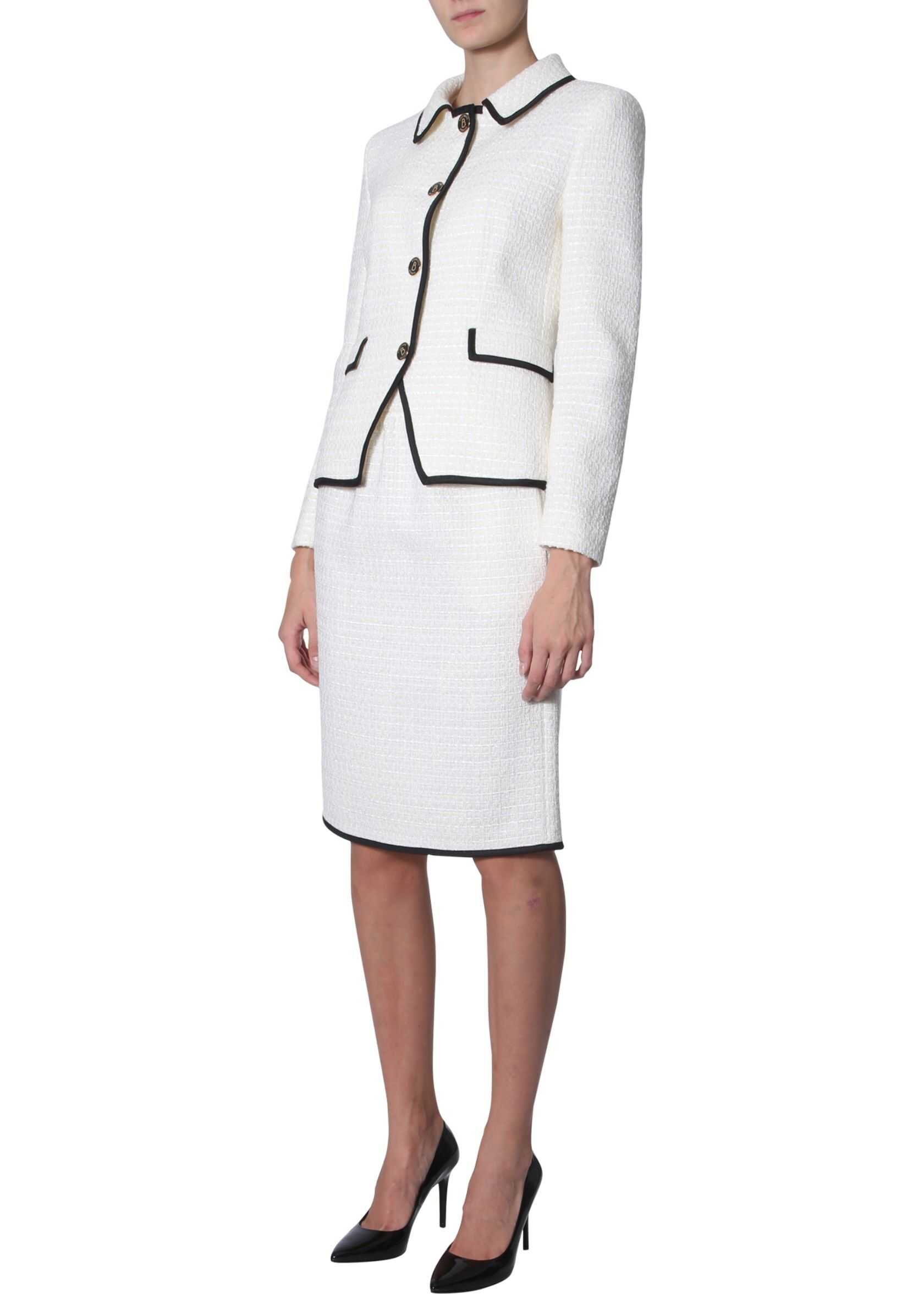 LOVE Moschino Bouclè Wool Jacket WHITE