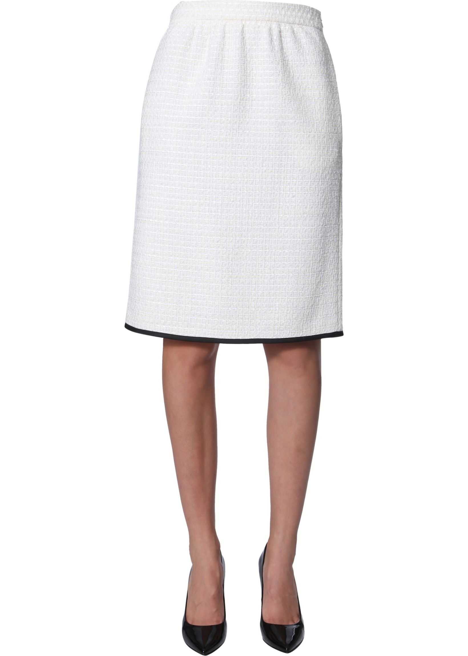 LOVE Moschino Bouclè Wool Skirt WHITE