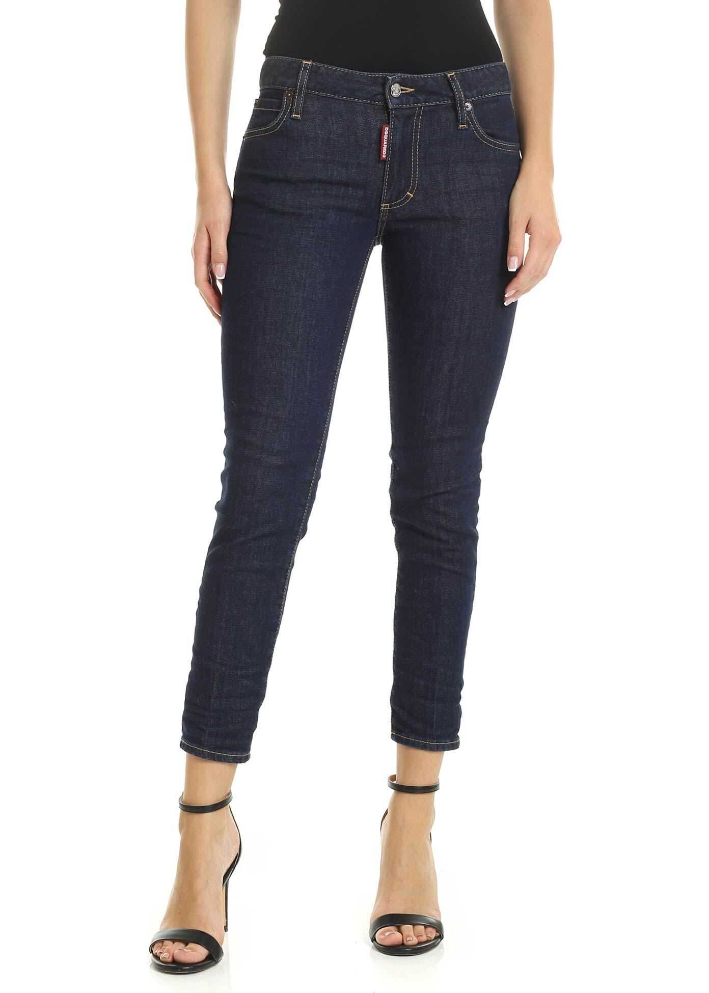 DSQUARED2 Cropped Twiggy Jeans In Blue Blue