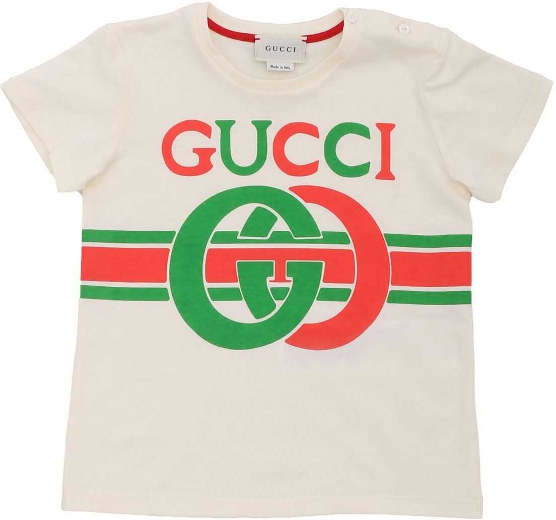 Gucci Cream Colored T-Shirt With Gg Print Cream