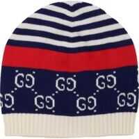 Caciuli White And Blue Beanie With Gg Pattern Fete