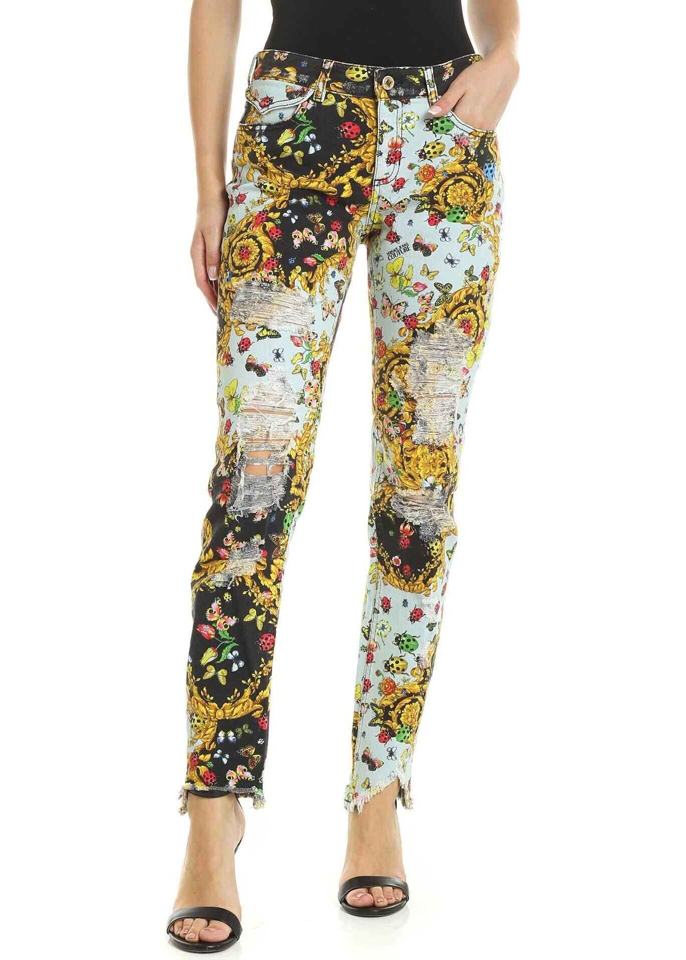 Blug Versace Jeans Couture Ladybug Baroque Jeans Light Blue