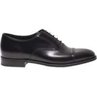 Pantofi eleganti Brushed Leather Oxford In Black Barbati