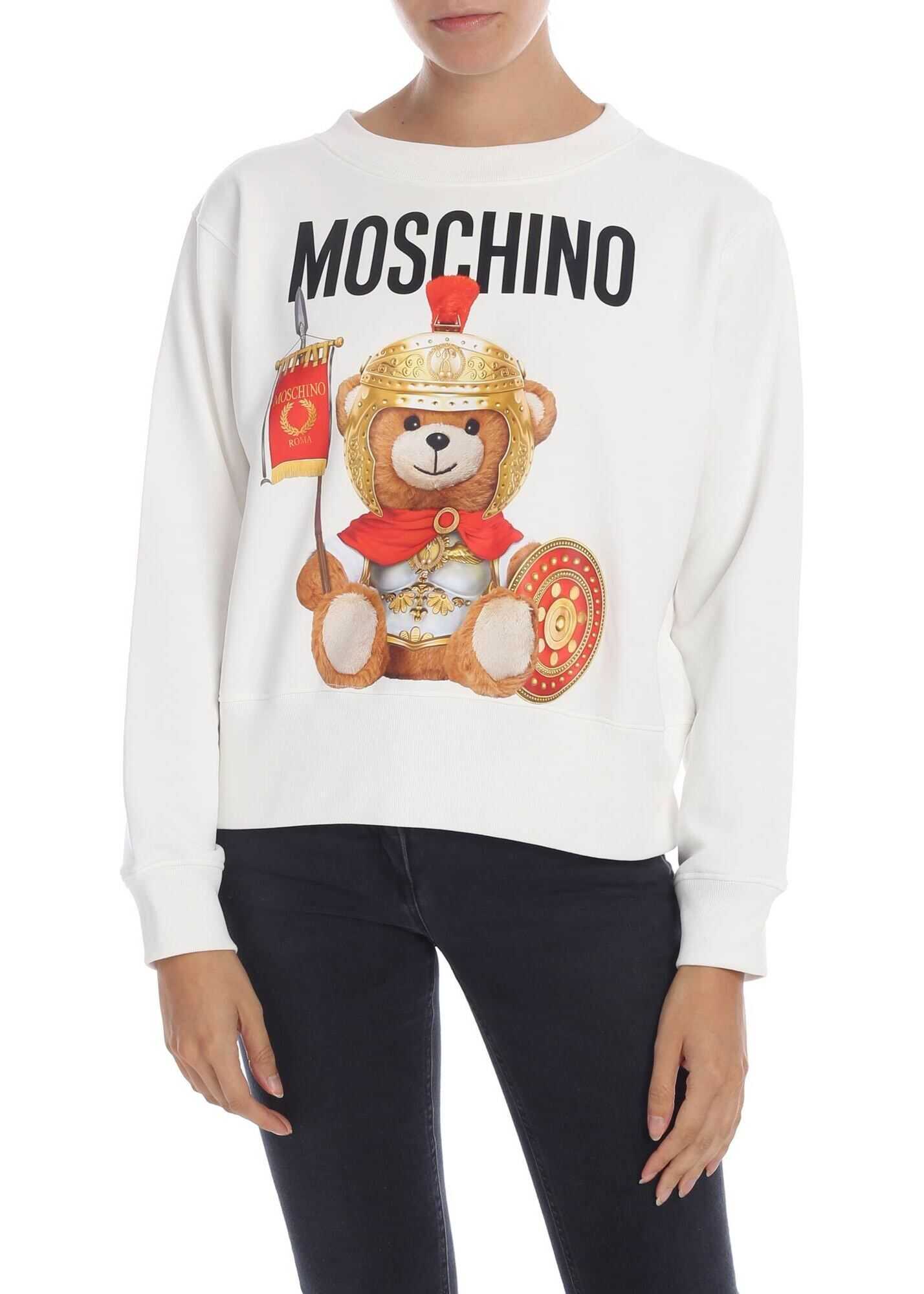 Moschino Roman Teddy Bear Sweatshirt In White White