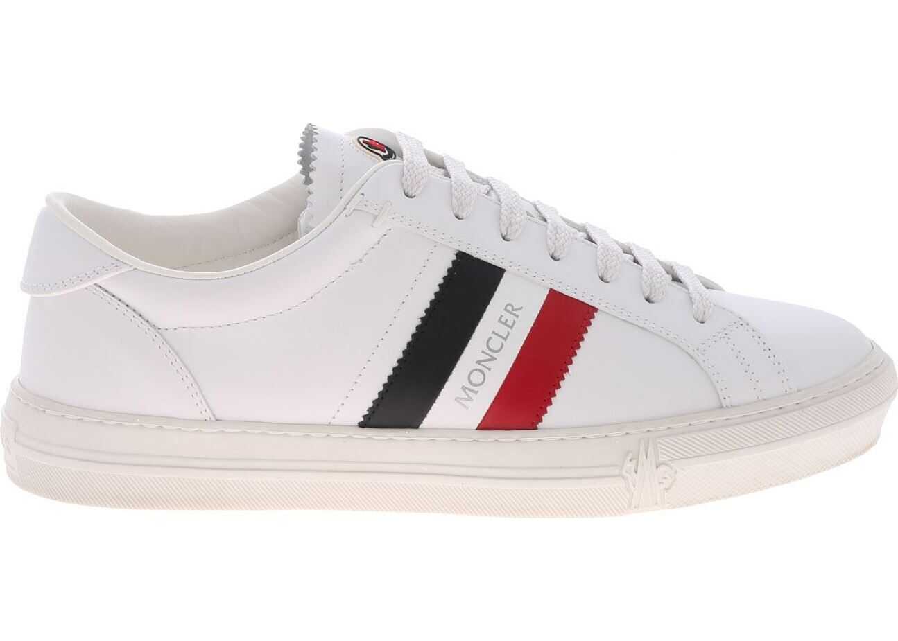 Moncler New Monaco Sneakers In White With Logo White