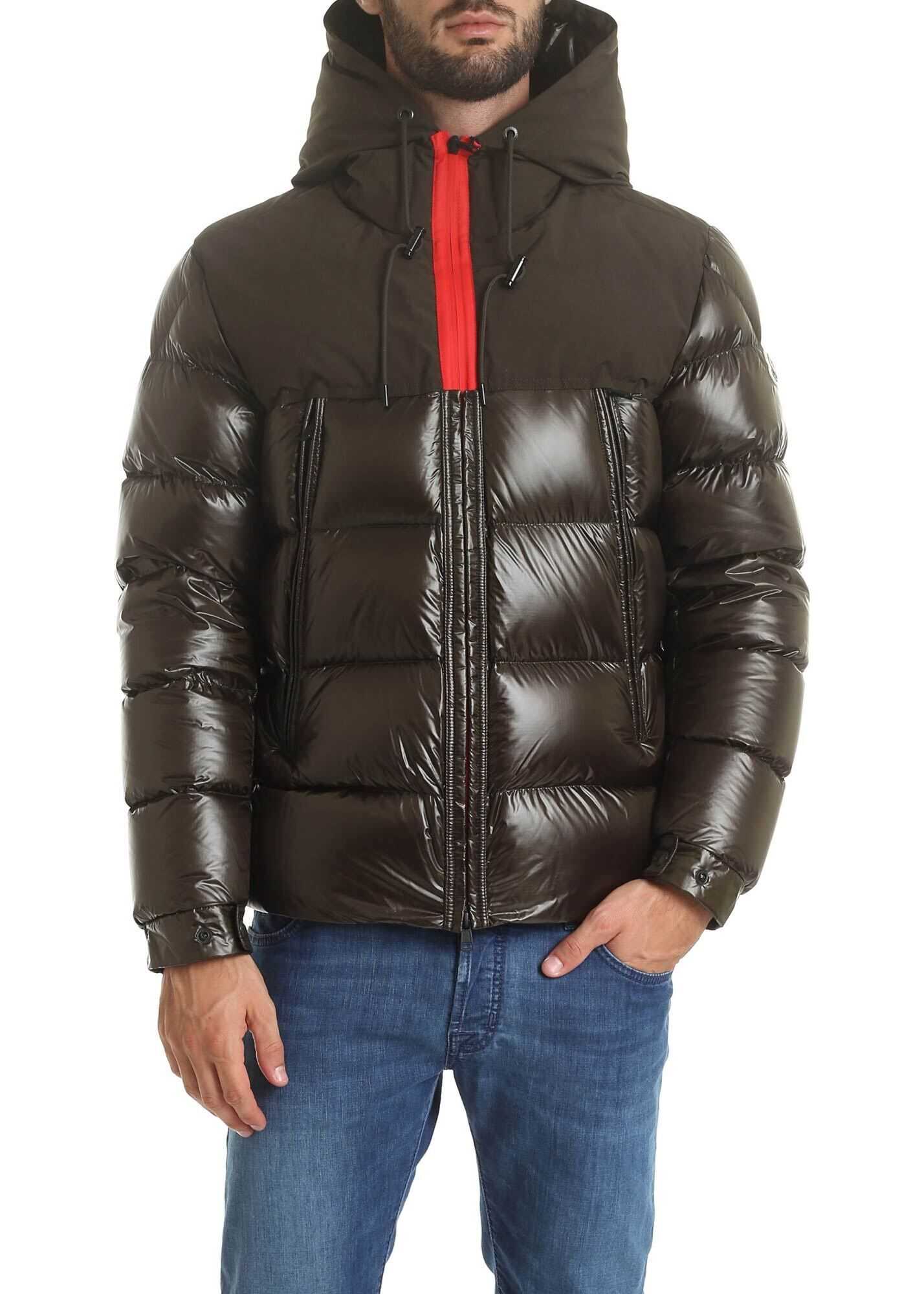 Moncler Eymeric Down Jacket In Armry Green Color Green