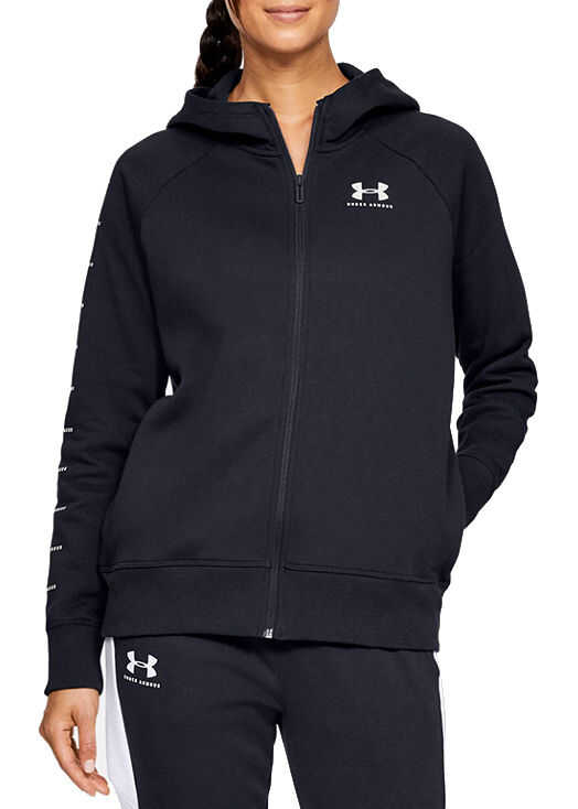 Bluza Under Armour Rival Fleece Sportstyle LC Sleeve Graphic Full Zip Black