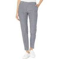 Pantaloni casual Gingham Slim Leg Ankle Pants Femei