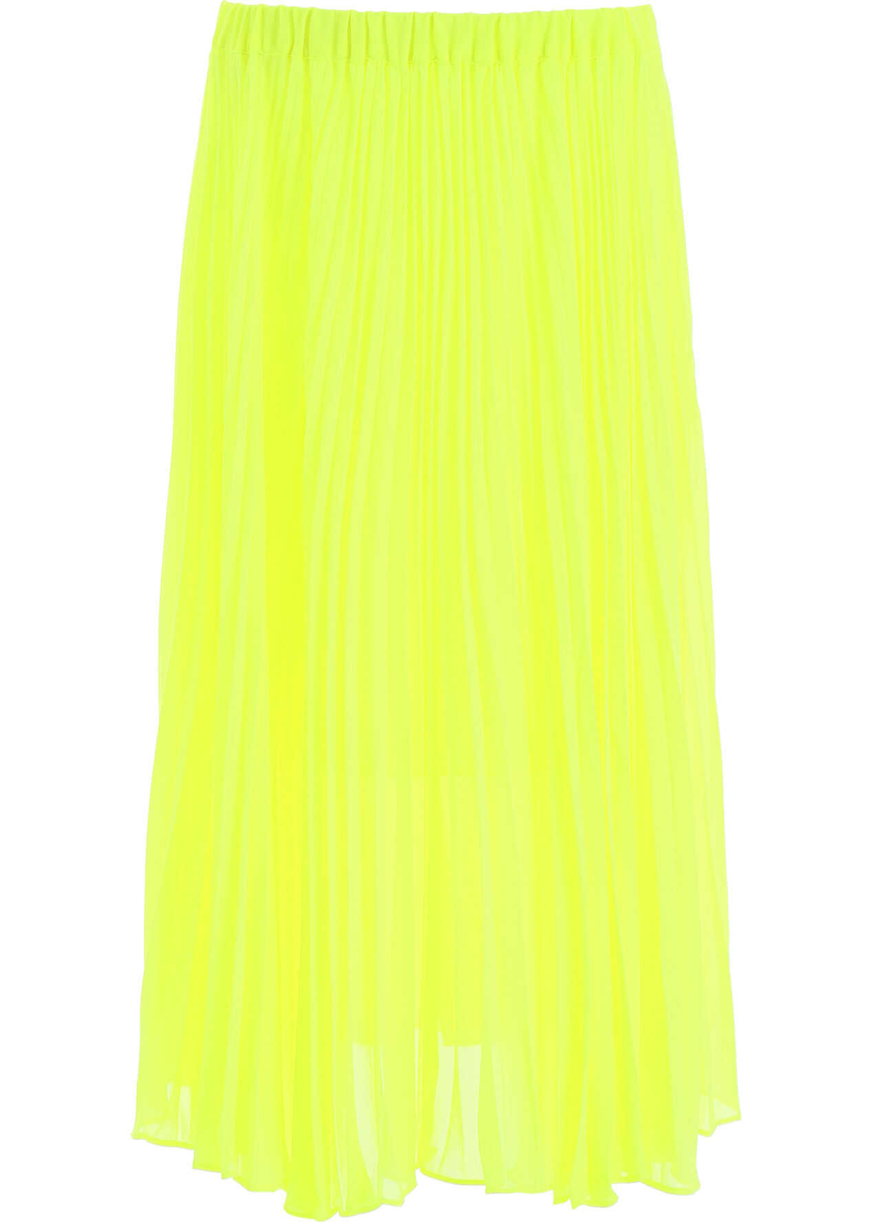 Michael Kors Pleated Midi Dress NEON YELLOW