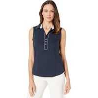 Bluze Piped V-Neck Sleeveless Cotton Shirt Femei