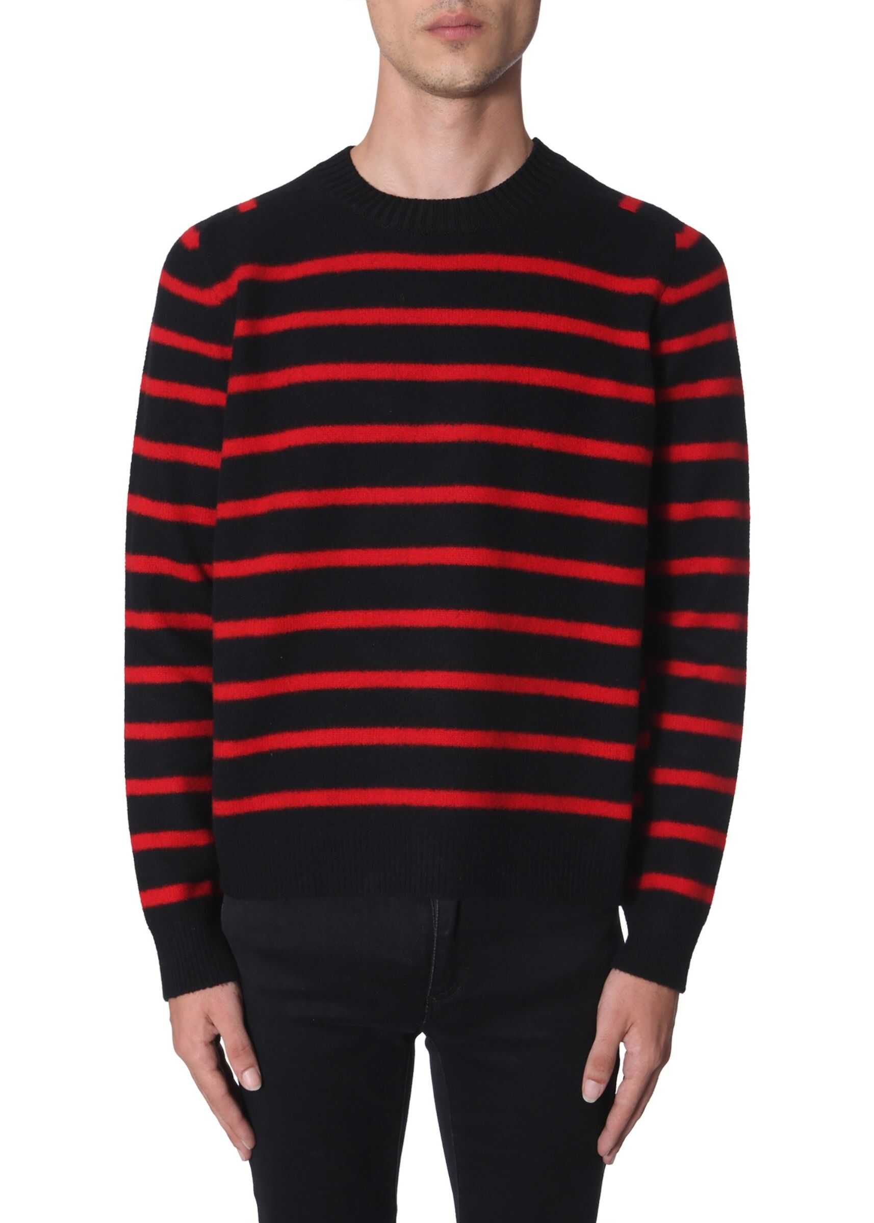 Saint Laurent Striped Sweater BLACK
