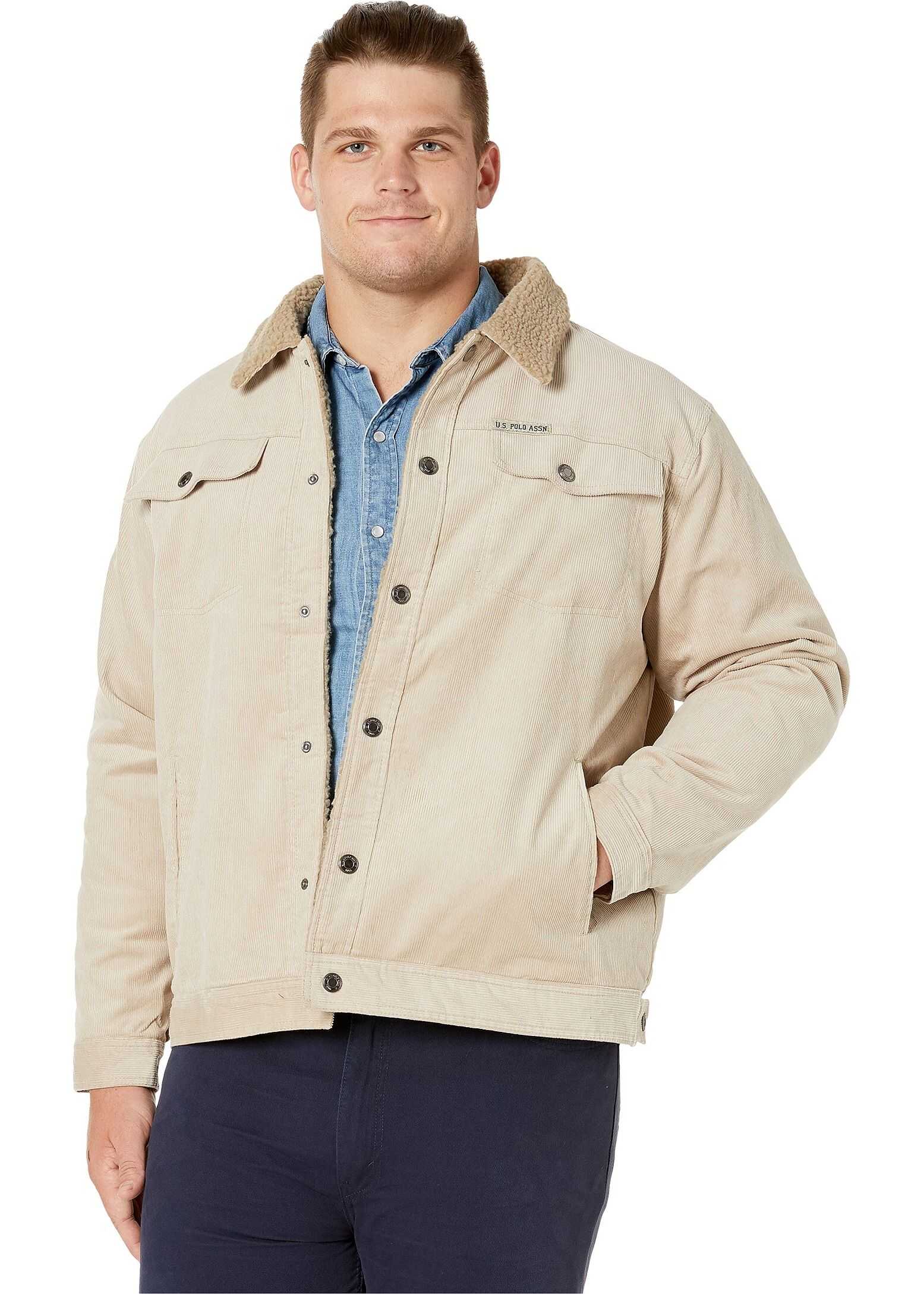 U.S. POLO ASSN. Big & Tall Corduroy Jean Jacket Thomston Khaki
