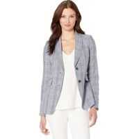Sacouri casual Plaid Two-Button Linen Riding Jacket Femei