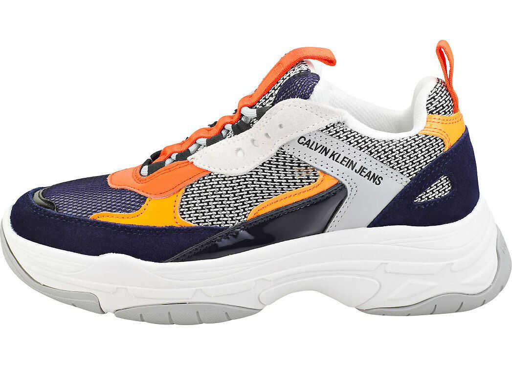 Calvin Klein Maya Fashion Trainers In Navy Grey Orange* Blue