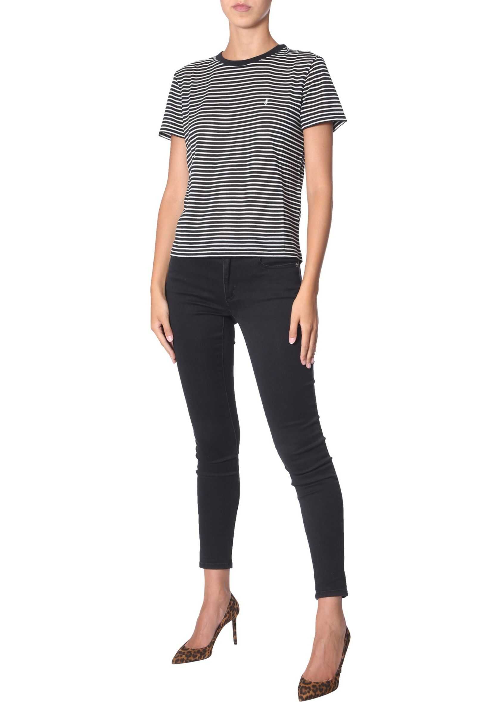 Saint Laurent Striped T-Shirt BLACK