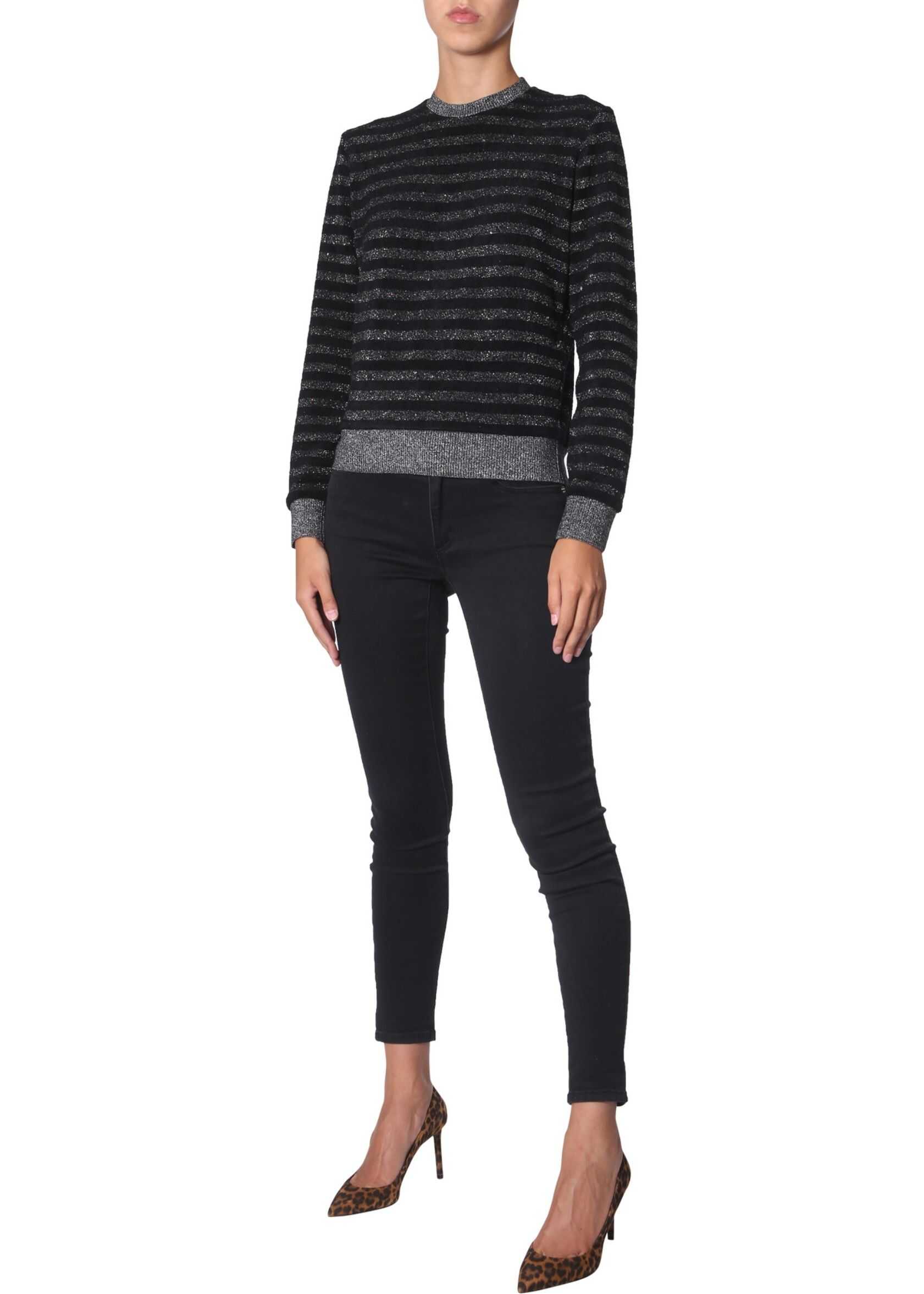 Saint Laurent Striped Sweater BLACK