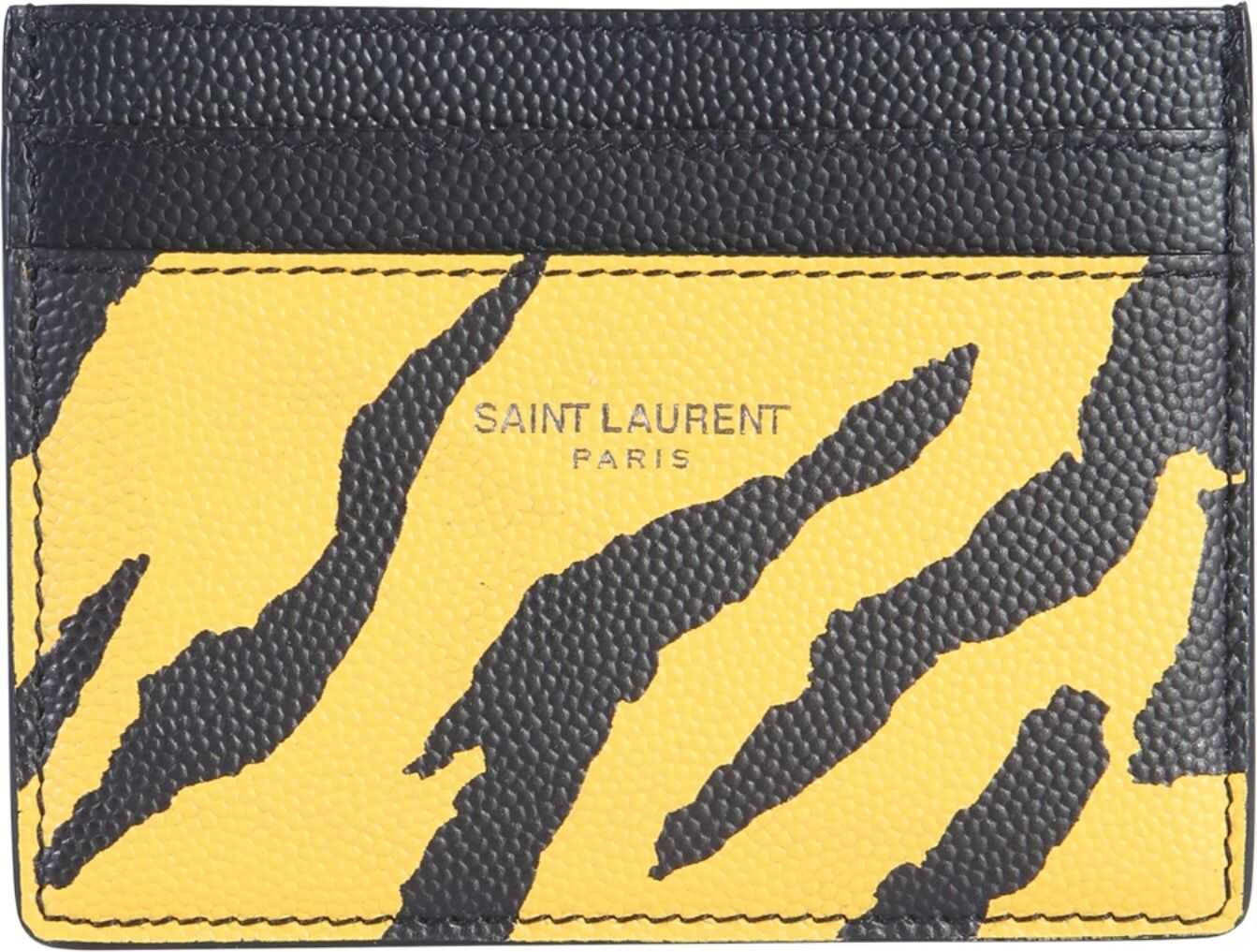 Saint Laurent Leather Card Holder YELLOW