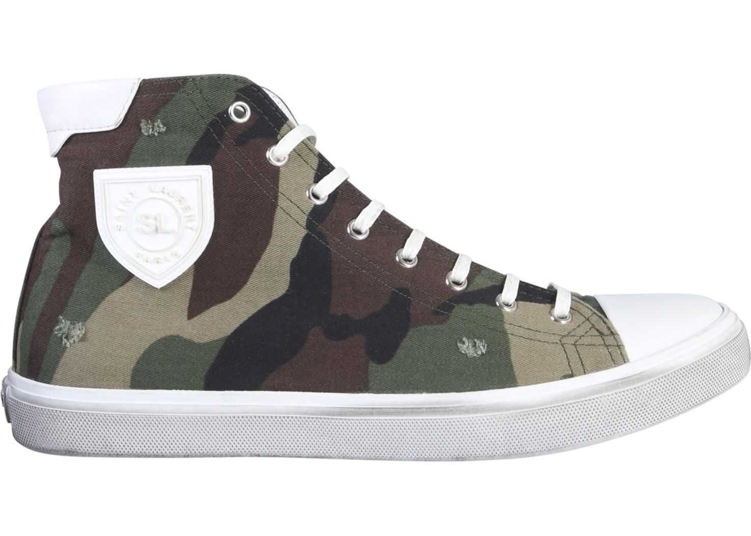 Saint Laurent Bedford Star Sneakers MILITARY GREEN