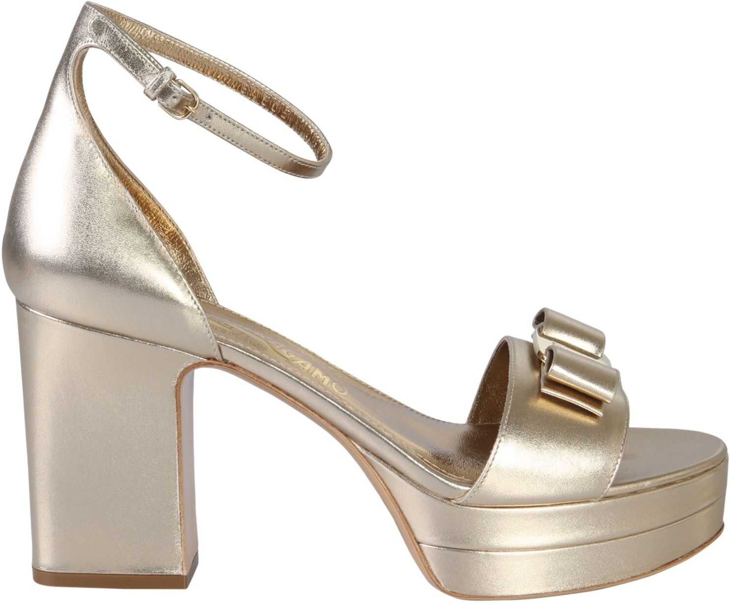 Salvatore Ferragamo Eclipse Sandals GOLD