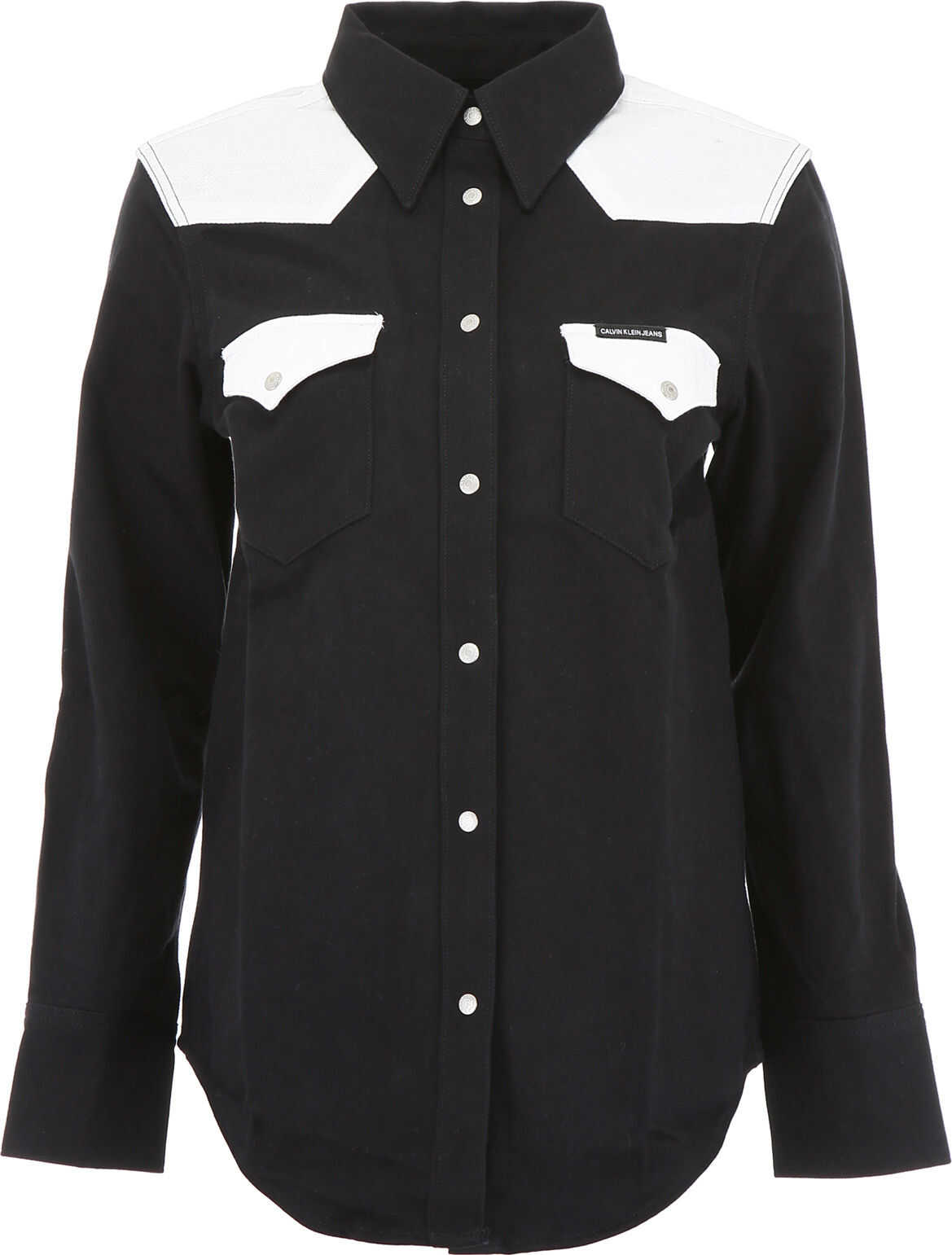 Calvin Klein Jeans Bicolor Denim Shirt* BLACK WHITE