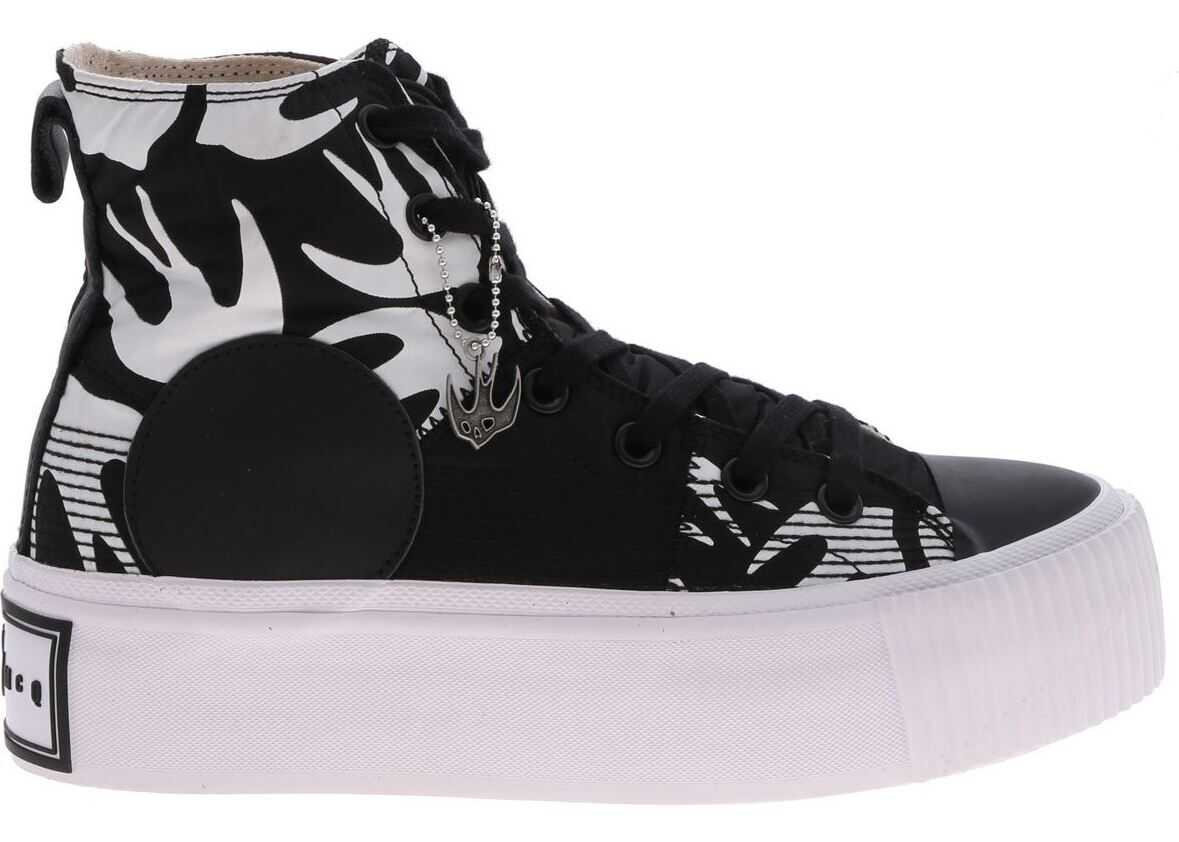 MCQ Alexander McQueen Plimsoll Platform Sneakers In Black And White Black