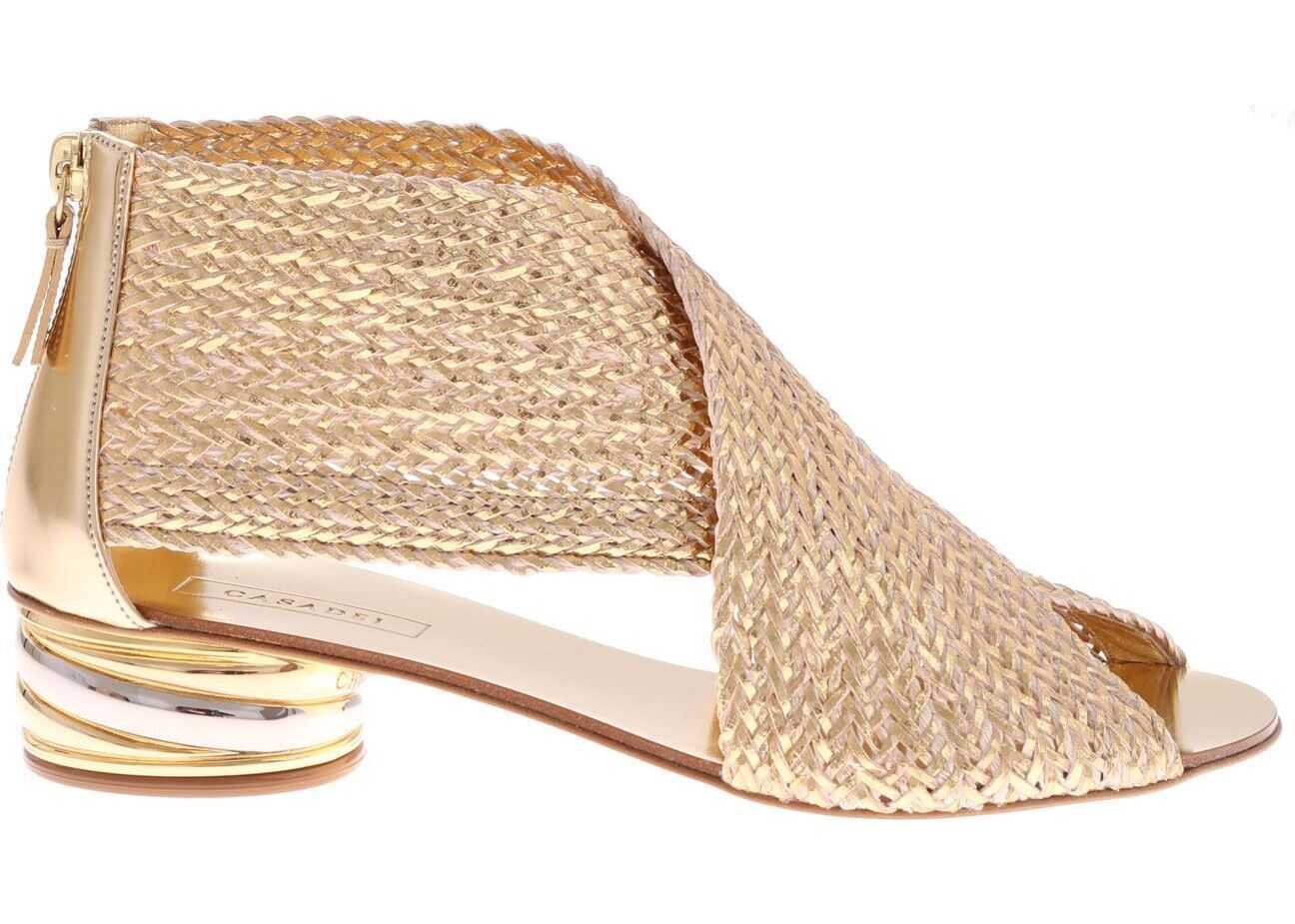 Casadei Woven Dorai Sandals* Gold