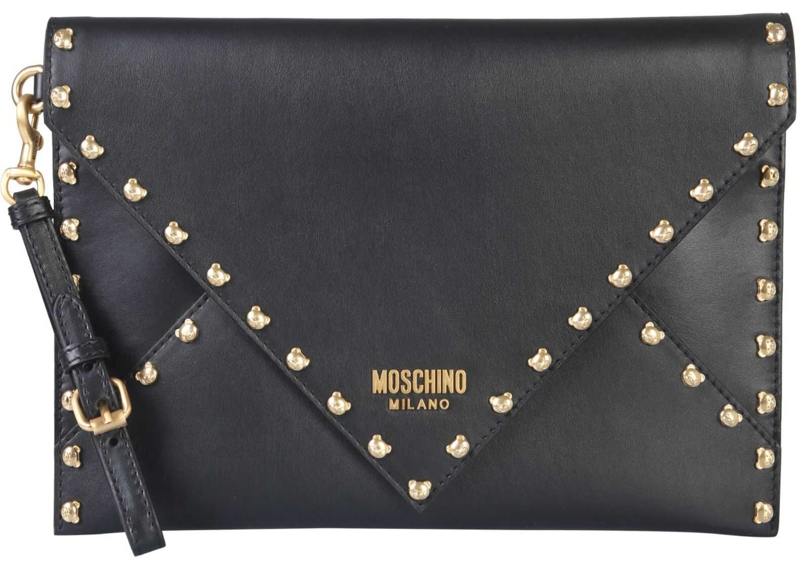 Moschino Leather Clutch BLACK