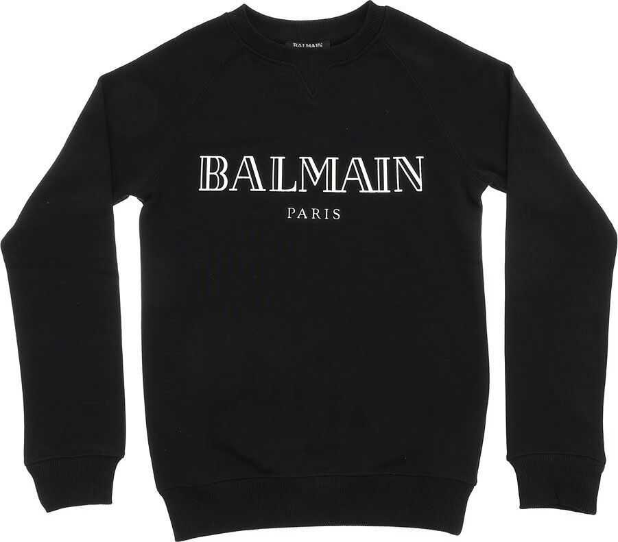 Balmain Black Sweatshirt With Mirrored Effect Logo Black