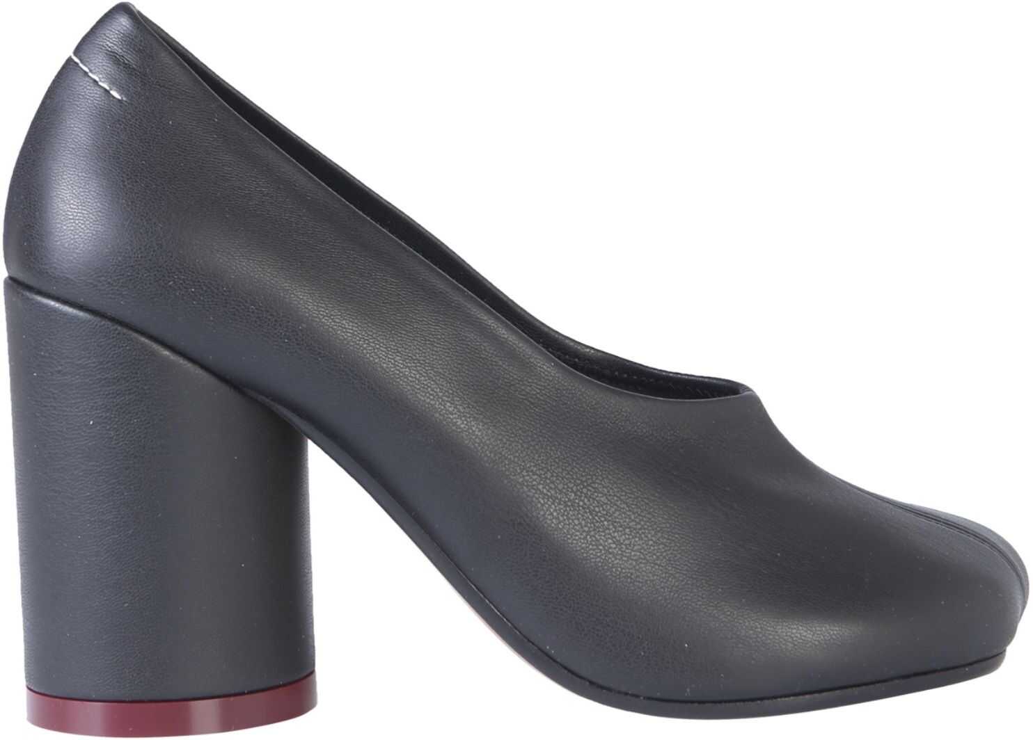 MM6 Maison Margiela Leather Décolleté BLACK