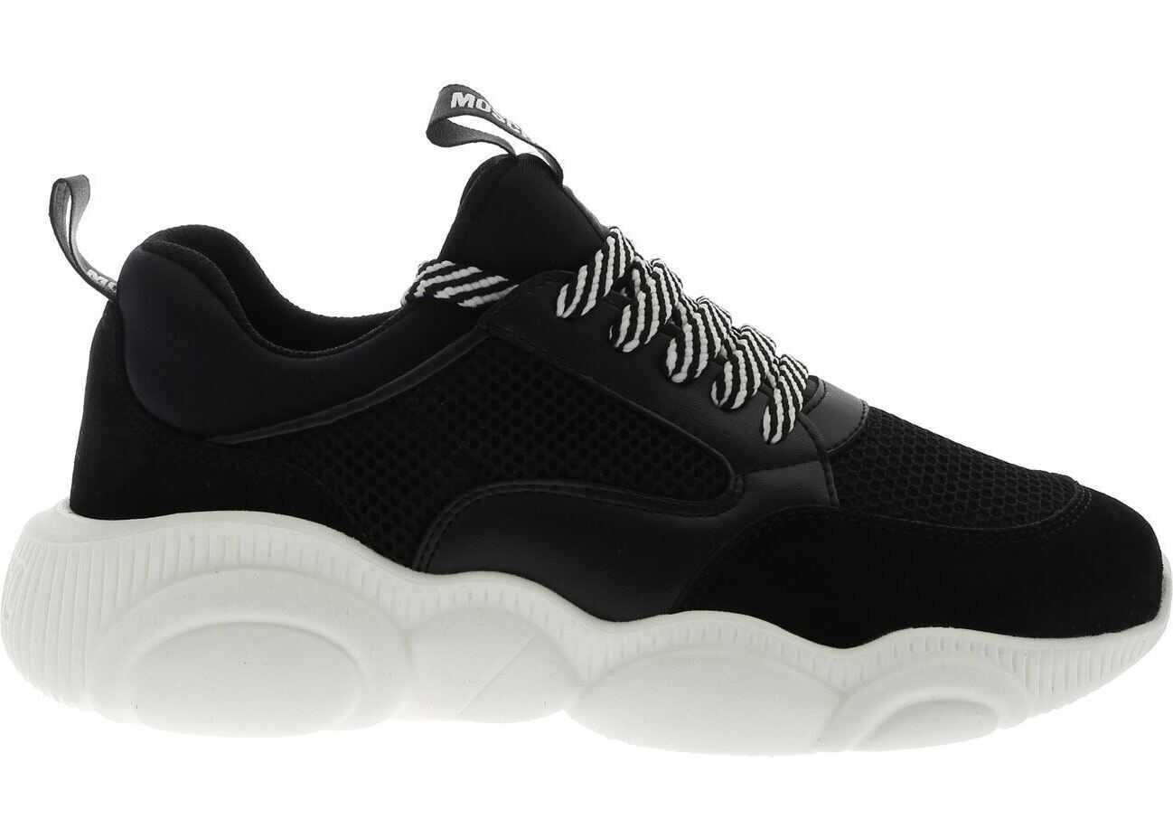 Moschino Teddy Run Sneakers In Black Black