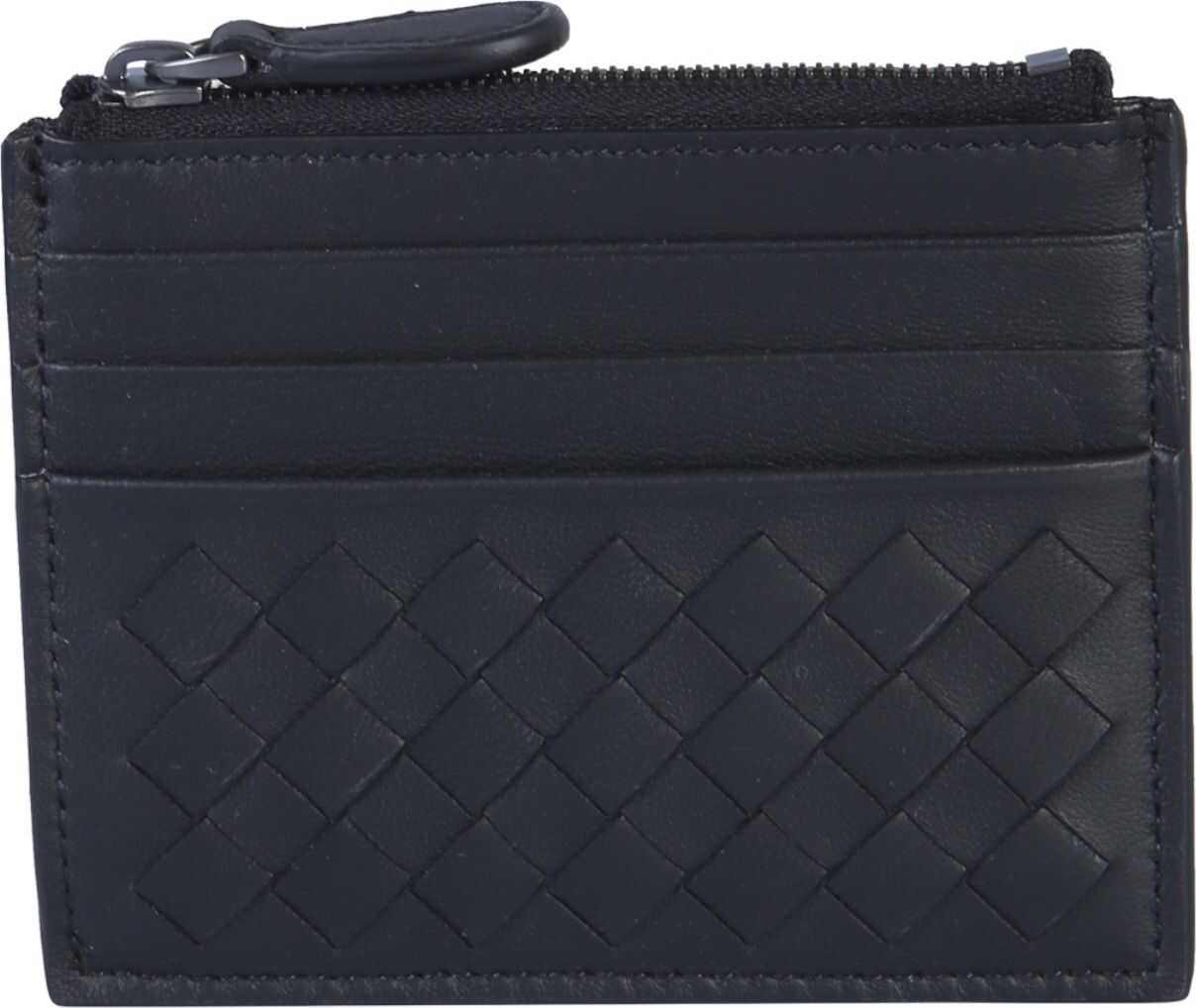Bottega Veneta Leather Card Holder BLACK