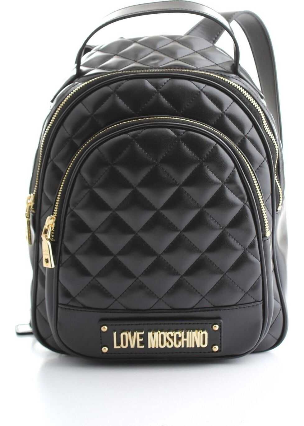 LOVE Moschino Polyurethane Backpack BLACK