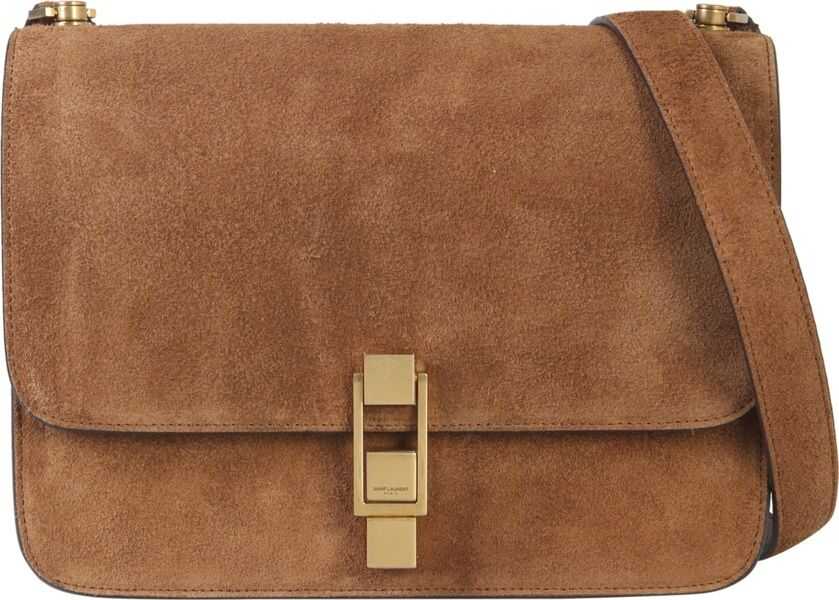 Genti Tip Postas Saint Laurent Carre Shoulder Bag Brown Femei