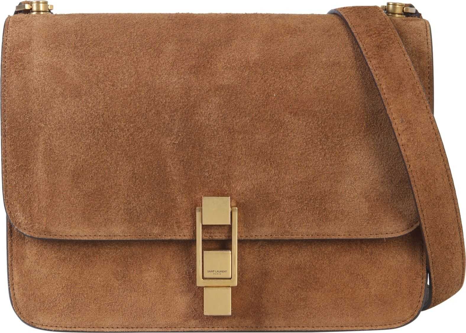 Saint Laurent Carre Shoulder Bag BROWN